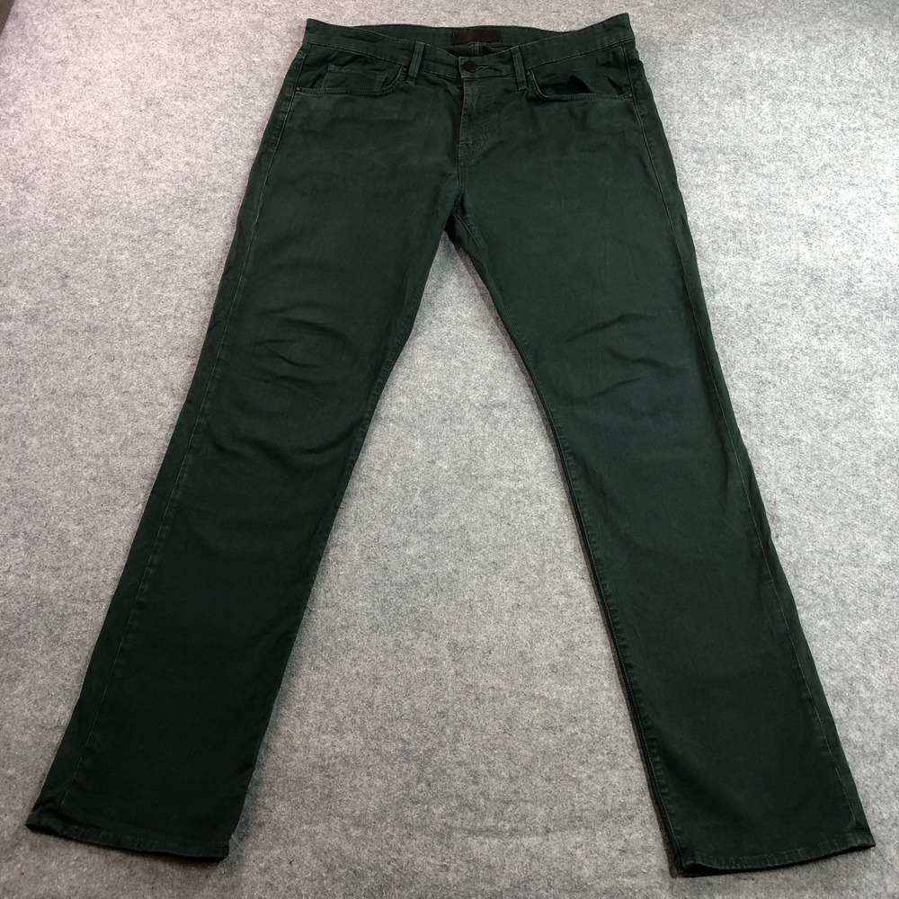 J Brand Mens Kane Slim Straight Pants 36 (Fits 38x34) Fern Green Soft Cotton